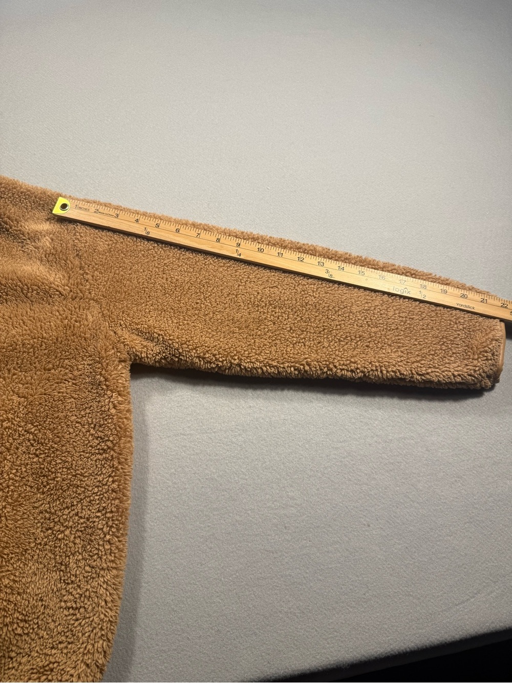 Small OFFLINE By Aerie Fluffy Sherpa Quarter Zip Sweatshirt Brown Beach Dune - Picture 12 of 12